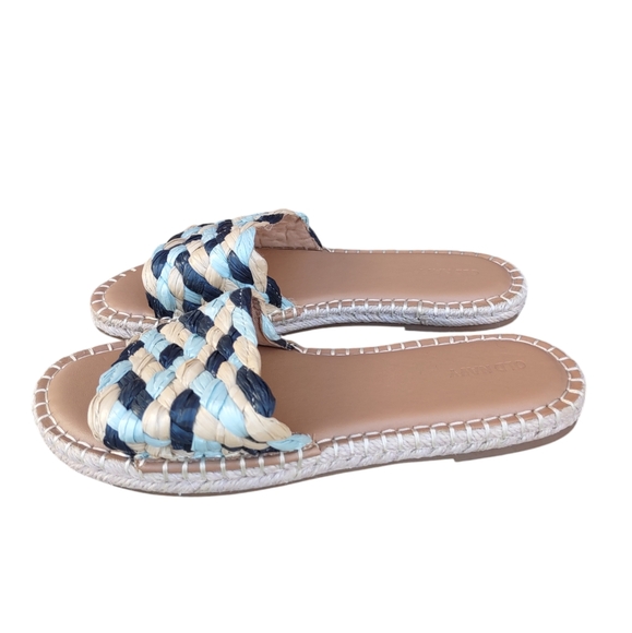 Old Navy Size 9 Blue Flat Woven Crafted Espadrille Slide Sandals - Picture 3 of 12